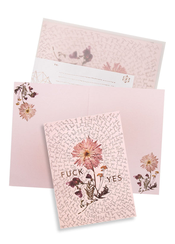 Fuck Yes Greeting Card with envelope