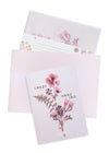 pink petals greeting card and envelopes