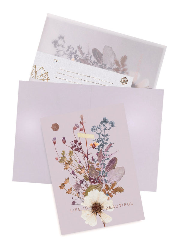 weeds greeting card with envelope collage