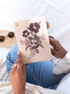 woman holding greeting card