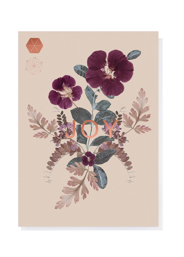 plum leaves greeting card