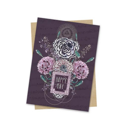 happy flowers mini greeting card front