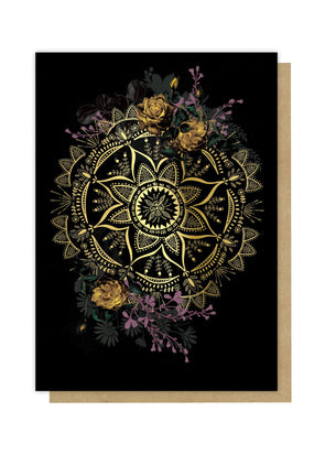 golden mandala greeting card 