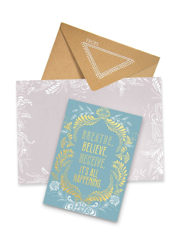 Breathe Believe Greeting Card with envelope