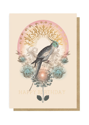 parakeet papaya birthday greeting card front