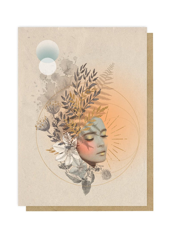 papaya feminine golden hour muse greeting card front