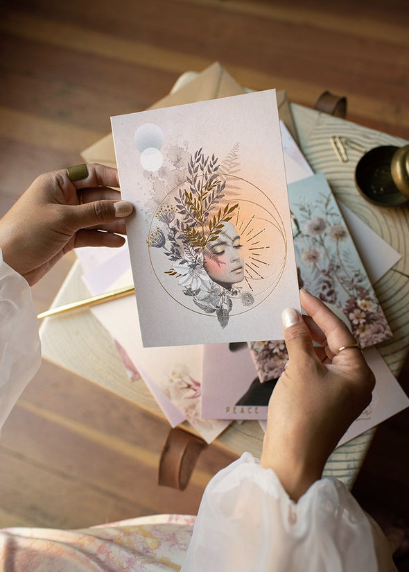 papaya feminine golden hour muse greeting card lifestyle